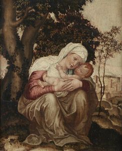 ARTISTA TOSCANO DEL XVI SECOLO - Madonna della tenerezza