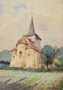 BELTRAME ACHILLE (1871 - 1945) - Santuario in collina