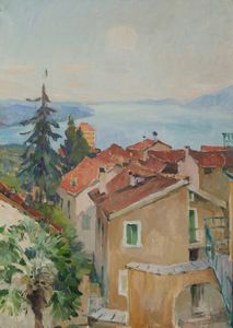 DEABATE TEONESTO (1898 - 1981) - Paese sul lago