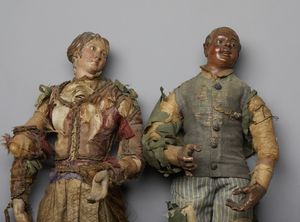 MANIFATTURA NAPOLETANA DEL XIX SECOLO : Quattro figure da presepe in terracotta e tessuto  - Asta Asta 401 | ARTE ANTICA E DEL XIX SECOLO Online - Associazione Nazionale - Case d'Asta italiane