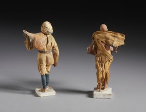 MANIFATTURA DEL XX SECOLO : Cinque figure raffiguranti personaggi dell'India britannica in terracotta e tessuto  - Asta Asta 401 | ARTE ANTICA E DEL XIX SECOLO Online - Associazione Nazionale - Case d'Asta italiane