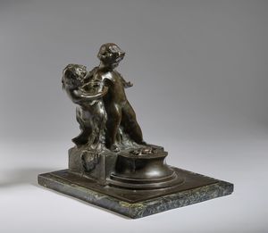 SALA ELIA (1864 - 1920) : Calamaio con bambini e granchio  - Asta Asta 401 | ARTE ANTICA E DEL XIX SECOLO Online - Associazione Nazionale - Case d'Asta italiane