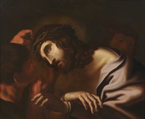 CARRACCI ANNIBALE (1560 - 1609) - Seguace di. Cristo coronato di spine