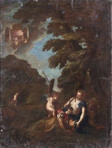 ARTISTA DEL XVII SECOLO - Scena mitologica (Angelica e Medoro)