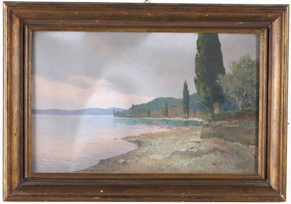 Eugenio Polesello : Lago di Garda  - Asta Dipinti del XIX-XX secolo - Associazione Nazionale - Case d'Asta italiane