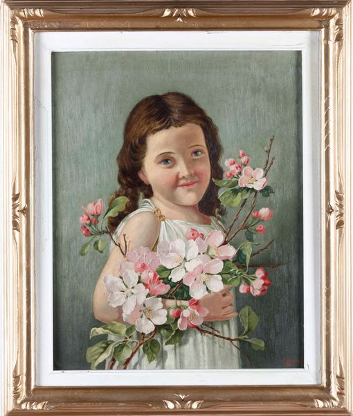 Salvatore Marchesi (1852-1926) Bambina con fiori di ciliegio  - Asta Dipinti del XIX-XX secolo - Associazione Nazionale - Case d'Asta italiane