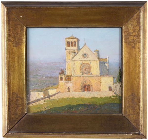 Artista del XIX secolo Basilica di Assisi  - Asta Dipinti del XIX-XX secolo - Associazione Nazionale - Case d'Asta italiane