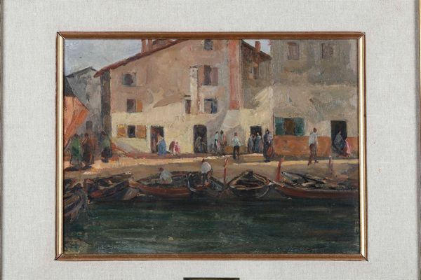 Guido Meineri : Mattino a Chioggia  - Asta Dipinti del XIX-XX secolo - Associazione Nazionale - Case d'Asta italiane