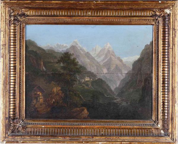 Heinrich Reinhold (1788-1825), attr. Paesaggio  - Asta Dipinti del XIX-XX secolo - Associazione Nazionale - Case d'Asta italiane