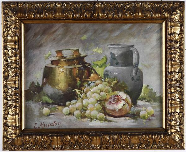 E. Muraton Coppia di nature morte  - Asta Dipinti del XIX-XX secolo - Associazione Nazionale - Case d'Asta italiane