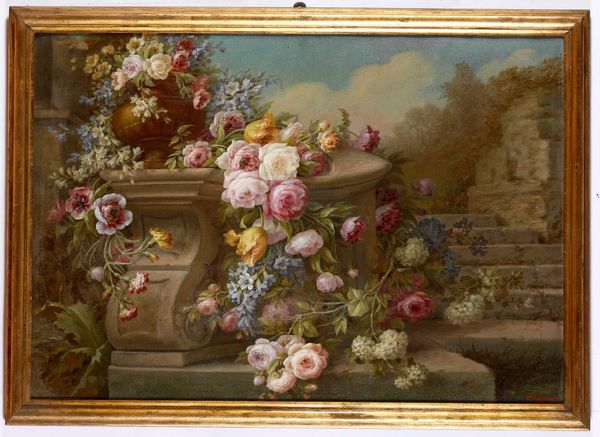 Anonimo del XX secolo Natura morta con rose  - Asta Dipinti del XIX-XX secolo - Associazione Nazionale - Case d'Asta italiane