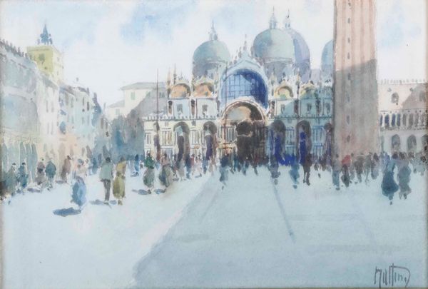 Vittorio Nattino : Venezia, piazza San Marco  - Asta Dipinti del XIX-XX secolo - Associazione Nazionale - Case d'Asta italiane