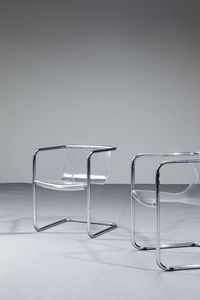 C2 : Quattro sedie con struttura in tubolare d'acciaio  seduta in materiale plastico. Prod. C2 anni '70 cm 67 5x50x52  - Asta Design - Associazione Nazionale - Case d'Asta italiane