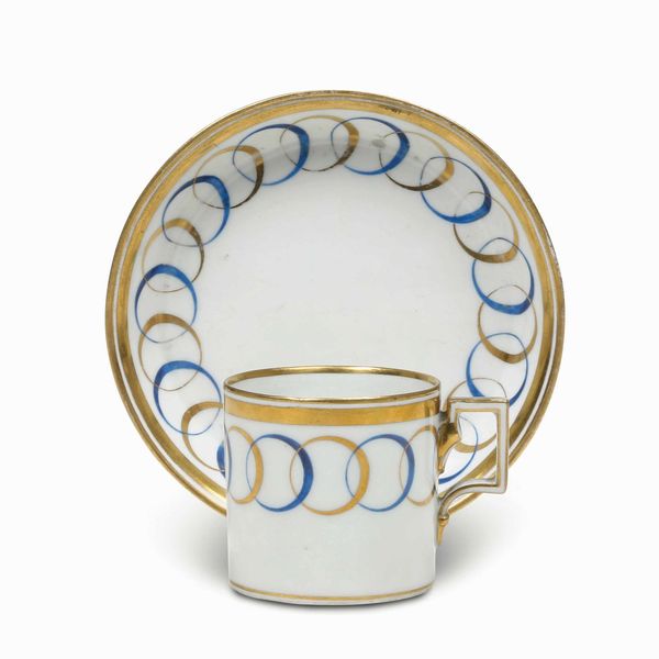 Tazza con piattino<BR>Vienna, Manifattura Imperiale, 1805 circa  - Asta Porcellane venete ed europee di un'importante Famiglia veneziana - Associazione Nazionale - Case d'Asta italiane