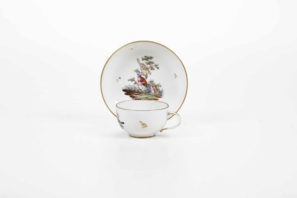 Tazza con piattino<BR>Germania, Manifattura di Hchst, 1765 circa<BR>  - Asta Porcellane venete ed europee di un'importante Famiglia veneziana - Associazione Nazionale - Case d'Asta italiane