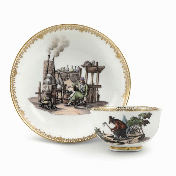 Tazza con piattino<BR>Meissen, 1745-1750<BR><BR>  - Asta Porcellane venete ed europee di un'importante Famiglia veneziana - Associazione Nazionale - Case d'Asta italiane