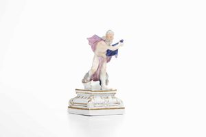 Figurina di Nettuno<BR>Meissen, 1750 circa  - Asta Porcellane venete ed europee di un'importante Famiglia veneziana - Associazione Nazionale - Case d'Asta italiane