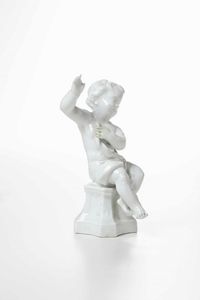 Figurina di putto<BR>Vienna, Manifattura Imperiale, 1750 circa  - Asta Porcellane venete ed europee di un'importante Famiglia veneziana - Associazione Nazionale - Case d'Asta italiane