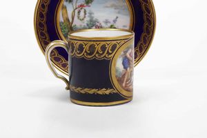 Tazza con piattino<BR>Svres, verso il 1790  - Asta Porcellane venete ed europee di un'importante Famiglia veneziana - Associazione Nazionale - Case d'Asta italiane