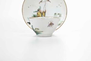 Tazza con piattino<BR>Nove, Manifattura Antonibon, gestione Parolin, 1785-1790<BR>  - Asta Porcellane venete ed europee di un'importante Famiglia veneziana - Associazione Nazionale - Case d'Asta italiane