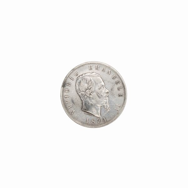 5 Lire Vittorio Emanuele II Regno d'Italia 1861-1878  - Asta Asta a Tempo - Dipinti Stampe Monete e Gioielli Web Only - Associazione Nazionale - Case d'Asta italiane