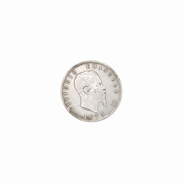 5 Lire Vittorio Emanuele II Regno d'Italia 1861-1878  - Asta Asta a Tempo - Dipinti Stampe Monete e Gioielli Web Only - Associazione Nazionale - Case d'Asta italiane