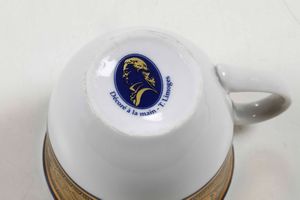 Dodici tazze da caff con piattino<BR>Francia, Limoges, XX secolo  - Asta Arredo per la tavola - Associazione Nazionale - Case d'Asta italiane
