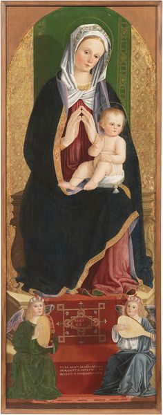 Anonimo pittore padovano inizio del XVI secolo : Madonna con il Bambino e due Angeli musicanti  - Asta Importanti Dipinti e Arredi Antichi - Associazione Nazionale - Case d'Asta italiane