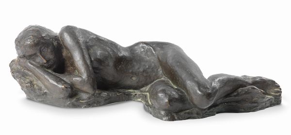 Raffaello Arcangelo Salimbeni : Nudo disteso  - Asta Dipinti e Sculture del XIX e XX secolo - Associazione Nazionale - Case d'Asta italiane