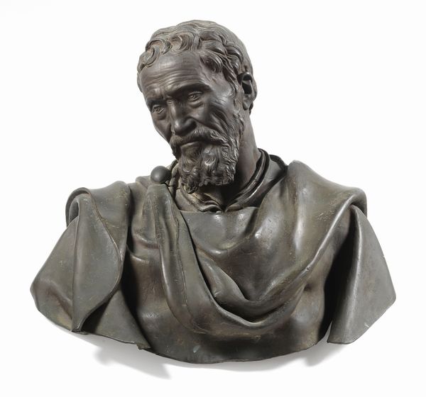 Ignoto del XIX secolo : Busto di Michelangelo  - Asta Dipinti e Sculture del XIX e XX secolo - Associazione Nazionale - Case d'Asta italiane