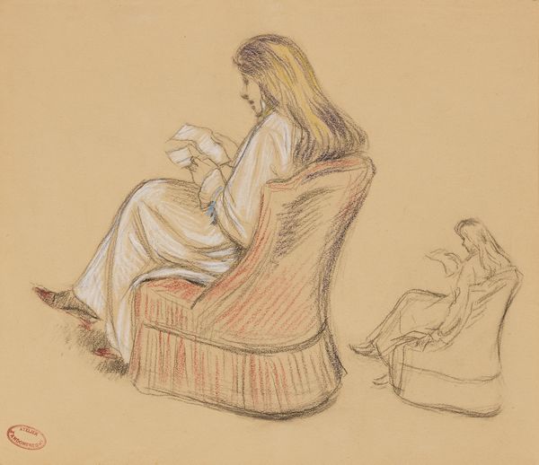 Federico Zandomeneghi : Jeune femme lisant dans un fauteuil  - Asta Dipinti e Sculture del XIX e XX secolo - Associazione Nazionale - Case d'Asta italiane