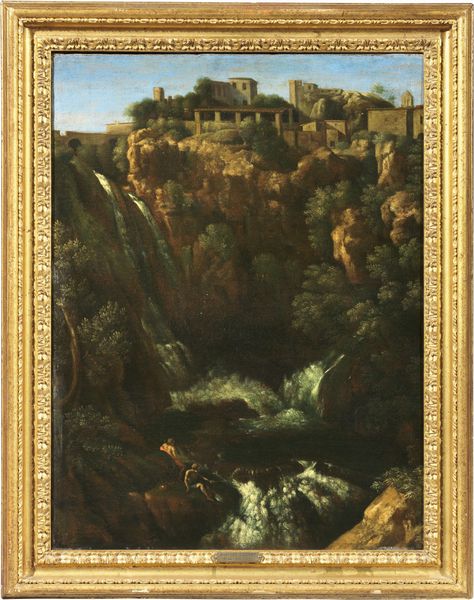 Gaspar Dughet (ambito di) : Paesaggio con la Grande Cascata di Tivoli  - Asta Dipinti e Sculture del XIX e XX secolo - Associazione Nazionale - Case d'Asta italiane