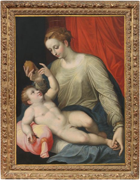 Lorenzo Sabatini detto Lorenzino da Bologna (attr. a) : Madonna che offre un cedro al Bambino  - Asta Dipinti e Sculture del XIX e XX secolo - Associazione Nazionale - Case d'Asta italiane