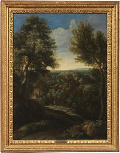 Gaspar Dughet (ambito di) - Paesaggio con figure