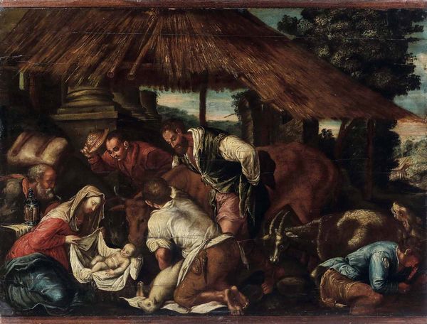 Jacopo Da Ponte detto Jacopo Bassano, nei modi di : Adorazione dei pastori  - Asta Dimore italiane - Associazione Nazionale - Case d'Asta italiane