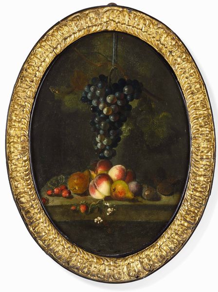 Scuola del XIX secolo Nature morte con fiori e frutti  - Asta Dimore italiane - Associazione Nazionale - Case d'Asta italiane