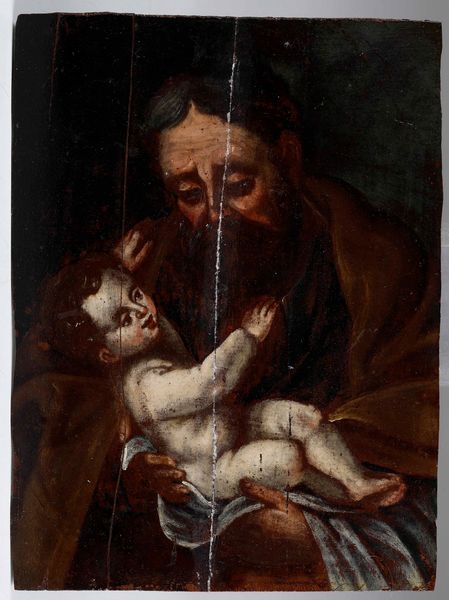 Scuola del XVIII secolo San Giuseppe con il Bambino  - Asta Dipinti Antichi - Associazione Nazionale - Case d'Asta italiane