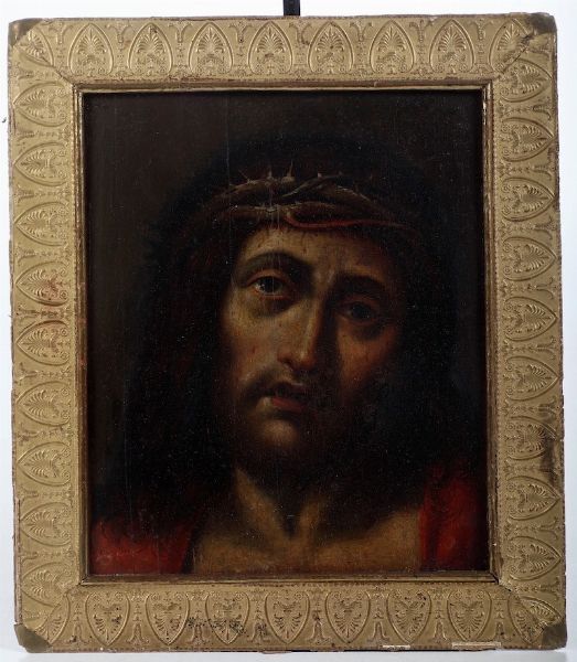 Scuola del XVII secolo Ritratto di Cristo  - Asta Dipinti Antichi - Associazione Nazionale - Case d'Asta italiane