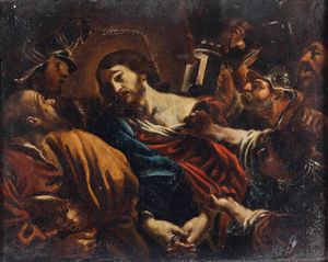 Giovanni Francesco Barbieri detto il Guercino, copia da : La cattura di Cristo  - Asta Dipinti Antichi - Associazione Nazionale - Case d'Asta italiane