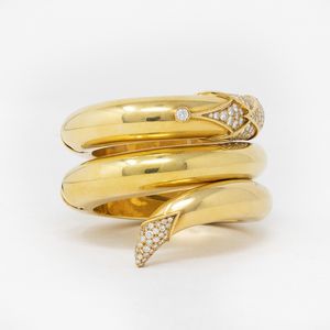 Christian Dior, importante bracciale a serpente in oro giallo e diamanti  - Asta Gioielli e Orologi - Associazione Nazionale - Case d'Asta italiane