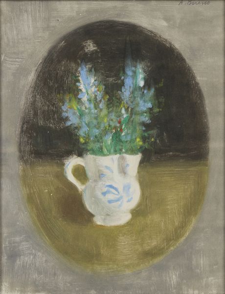 BUENO ANTONIO (1918 - 1985) : Caraffa con fiori in ovale.  - Asta Asta 403 | ARTE MODERNA E CONTEMPORANEA Online - Associazione Nazionale - Case d'Asta italiane