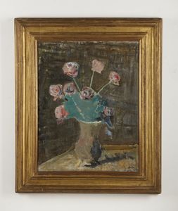 DEL BON ANGELO (1898 - 1952) : Rose fondo marrone.  - Asta Asta 403 | ARTE MODERNA E CONTEMPORANEA Online - Associazione Nazionale - Case d'Asta italiane