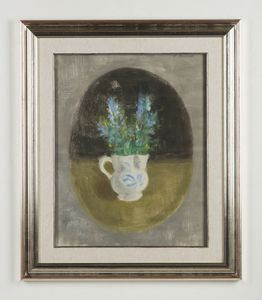 BUENO ANTONIO (1918 - 1985) : Caraffa con fiori in ovale.  - Asta Asta 403 | ARTE MODERNA E CONTEMPORANEA Online - Associazione Nazionale - Case d'Asta italiane