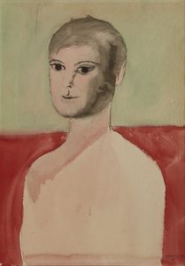 CASSINARI BRUNO (1912 - 1992) : Ritratto di donna.  - Asta Asta 403 | ARTE MODERNA E CONTEMPORANEA Online - Associazione Nazionale - Case d'Asta italiane