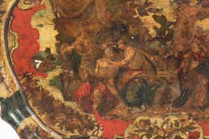 Vassoio in legno laccato decorato ad arte povera. Venezia, XVIII-XIX secolo  - Asta Antiquariato Aprile - Associazione Nazionale - Case d'Asta italiane