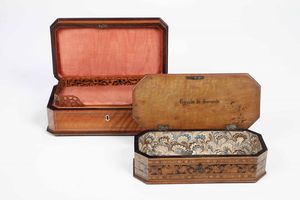 Due scatole da lavoro in legno  - Asta Antiquariato Aprile - Associazione Nazionale - Case d'Asta italiane