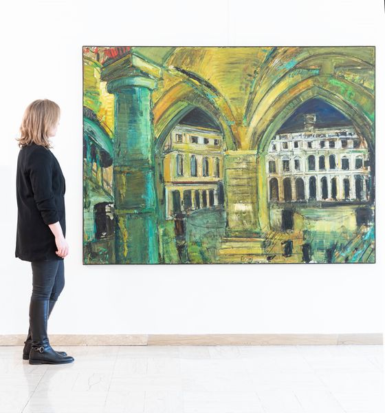 GIOVANNI  FRANGI : Piazza vecchia  - Asta Arte moderna e contemporanea - Associazione Nazionale - Case d'Asta italiane