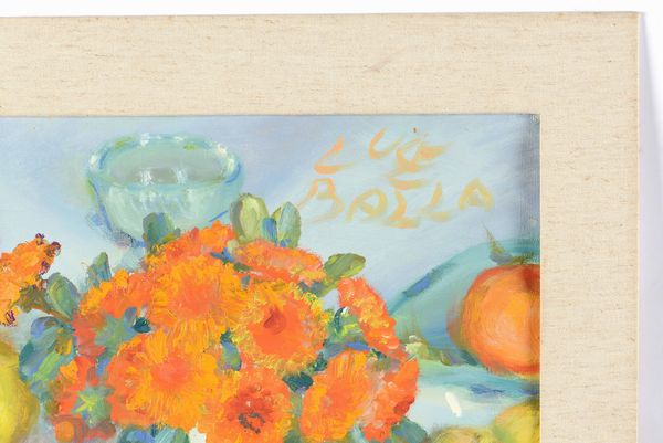 Luce Balla : Natura morta con vaso di fiori e mele  - Asta Arte moderna e contemporanea  - Associazione Nazionale - Case d'Asta italiane