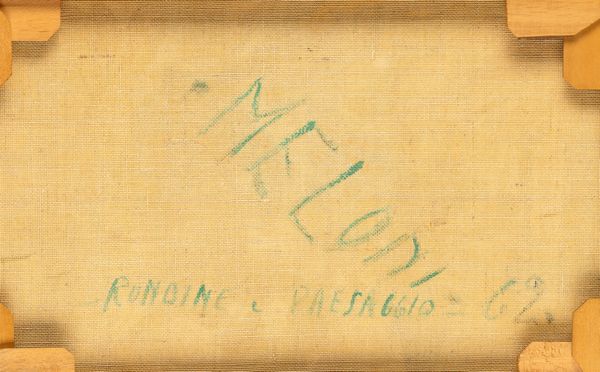 Gino Meloni : Rondine e paesaggio  - Asta Arte moderna e contemporanea  - Associazione Nazionale - Case d'Asta italiane