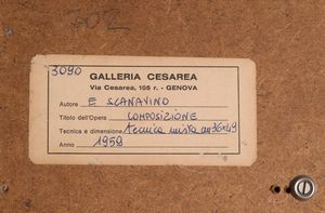 EMILIO SCANAVINO : Composizione  - Asta Arte moderna e contemporanea  - Associazione Nazionale - Case d'Asta italiane